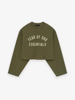 Essentials Womens Tri-Blend Cropped Longsleeve Shirt