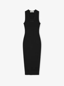 Essentials Womens Rib Tank Dress -Fearless Fashion House 125SP257150FW WOMENS RIB TANK DRESS JET BLACK 1