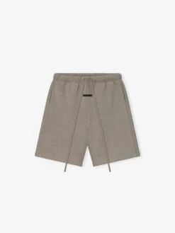 Essentials Relaxed Fleece Sweatshort With Piping -Fearless Fashion House 160SP254550F BASKETBALL FLEECE SHORT HOMESTEAD HEATHER TONAL PIPING 1