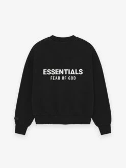 Essentials Classic Crewneck Sweatshirt -Fearless Fashion House 192AS252040 CLASSIC FIT FLEECE CREWNECK JET BLACK 2