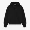 Essentials Classic Full Zip-Up Hoodie -Fearless Fashion House 192AS254780F CLASSIC FIT FLEECE ZIP UP HOODIE JET BLACK 1