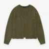 Essentials Heavy Waffle Cardigan -Fearless Fashion House 192BT246205F MENS HEAVYWAFFLECARDIGAN MILITARY HEAVYWAFFLE 1