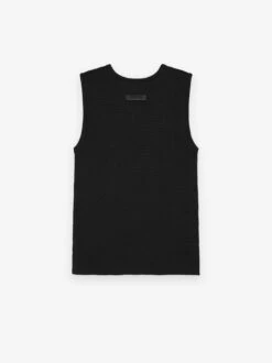 Essentials Womens Waffle Tank -Fearless Fashion House 192BT247230FW WAFFLE TANK BLACK 2