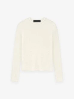 Essentials Womens Waffle Fitted Long Sleeve Sweater