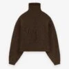 Essentials Women's Heavy Waffle Cropped Turtleneck 2 Essentials Women's Heavy Waffle Cropped Turtleneck -Fearless Fashion House 192HO247325FW HEAVYWAFFLECROPPEDTURTLENECK BROWN 1