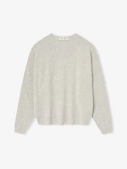 Essentials Waffle Crewneck Sweater -Fearless Fashion House 192SP256160F WAFFLE LONG SLEEVE CREWNECK SWEATER HEATHER STONE 1