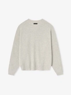 Essentials Waffle Crewneck Sweater -Fearless Fashion House 192SP256160F WAFFLE LONG SLEEVE CREWNECK SWEATER HEATHER STONE 2