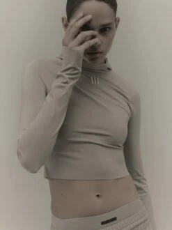 Womens Base Layer Crop Hoodie