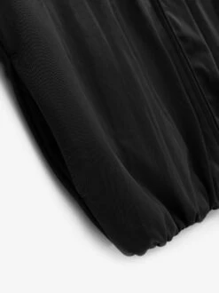 Essentials Womens Textured Nylon Hooded Bomber -Fearless Fashion House 202BT245350FW TEXTURED NYLON HOODED BOMBER BLACK 4