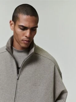Essentials Modern Fleece Track Jacket With Piping