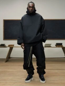 Essentials Textured Nylon Halfzip Pullover