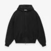 Fear Of God Leather Hooded Bomber -Fearless Fashion House FG24FW30 607NUB LEATHER HOODED BOMBER BLACK 1