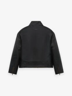 Fear Of God Vintage Leather Motorcycle Jacket -Fearless Fashion House FG24FW30 6511VBS LEATHER MOTORCYCLE JACKET BLACK 2