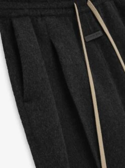 Fear Of God Brushed Wool Cashmere Wide Leg Pants -Fearless Fashion House FG24FW40 4003DWC SINGLE PLEAT WIDE LEG PANTS MELANGE BLACK 3 fd892659 526a 44b6 bfeb b25b22dbcb2d