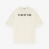 Fear Of God Tee -Fearless Fashion House FG24FW50 10155LBHWJ SHORT SLEEVE TEE LOGO BLACK PRINT CREAM 1