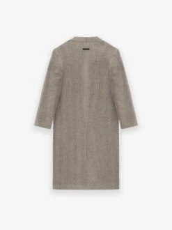 Fear Of God Alpaca Herringbone Lapelless Coat 11 Fear Of God Alpaca Herringbone Lapelless Coat -Fearless Fashion House FG830 215BLW LAPELLESS OVERCOAT DOVE GREY 3
