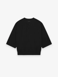 Fear Of God Fine Knit Henley Tee -Fearless Fashion House FGE220 213LAW FINEKNITHENLEYTEE BLACK 2