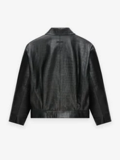 Fear Of God Crocodile Embossed Leather Jacket 9 Fear Of God Crocodile Embossed Leather Jacket -Fearless Fashion House FGE230 317CEN LEATHERCROPPEDJACKET BLACK 2
