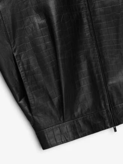 Fear Of God Crocodile Embossed Leather Jacket 10 Fear Of God Crocodile Embossed Leather Jacket -Fearless Fashion House FGE230 317CEN LEATHERCROPPEDJACKET BLACK 3