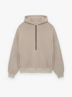 Fear Of God Cotton Cashmere Fleece Half Zip Hoodie