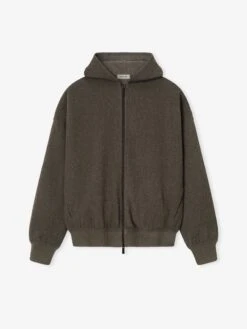 Fear Of God Textured Wool Zip Up Hoodie -Fearless Fashion House FullZipHoodie FG25FW32 337HDW 019 OffBlack 1
