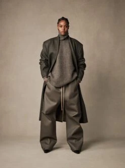 Fear Of God Rubber Knee Pleat Wide Leg Pant -Fearless Fashion House PDP.2.RUBBERKNEEPLEATWIDELEGPANT WOODFG840 318RUB