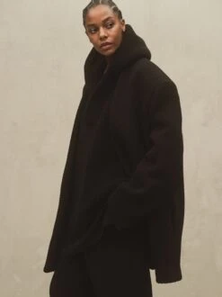 Fear Of God Merino Boucle Polo Hoodie -Fearless Fashion House PDP.BOUCLEPOLOHOODIE FG24FW20 736WBO BLACK